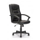 High back leather faced executive armchair - Black