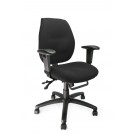 Ergonomic medium back multi-functional operator chair with adjustable arms - Black