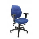 Ergonomic medium back multi-functional operator chair with adjustable arms - Blue