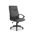 High back leather faced executive armchair - Black