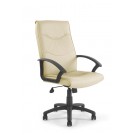 High back leather faced executive armchair - Cream