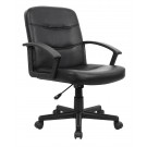 Medium back leather effect executive armchair - Black