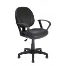 Medium back leather faced operator chair - 2142MBALBK