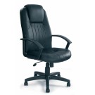 Oversized high back leather faced executive armchair - Black