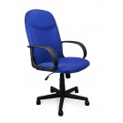 High back executive armchair with sculptured back - Blue