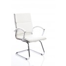 Classic White Leather Visitor Chair