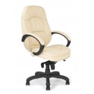 Stylish leather faced executive armchair - Cream