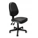 Black leather high back synchronised operators chair - 606FBSY/LBK