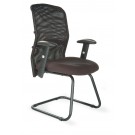 Cantilever framed mesh back visitors armchair - black 