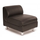 Leather faced rectangular modular unit - Brown