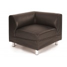 Leather faced corner modular unit - Brown