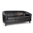 Metro - leather effect three seater tub sofa - Brown