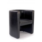 Leather effect tub chair - Brown
