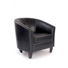 Metro - leather effect single seat tub chair - Brown