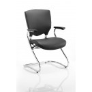 Alpha Black Leather Visitor Chair