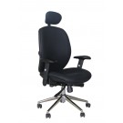 High back mesh executive armchair with headrest - Black & Black