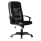 High back leather effect managers armchair - Black