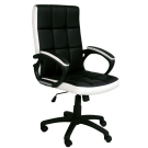 Waffle, Medium back leather effect executive arm chair- Black & White