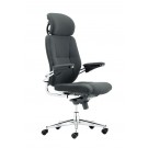 Contemporary high back executive armchair with chrome base