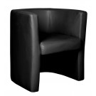 Leather faced tub chair - Black 